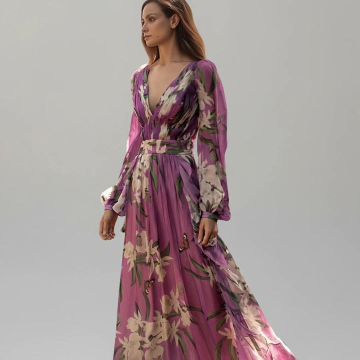 Sophia | Women's Long Sleeve Floral Maxi Dress