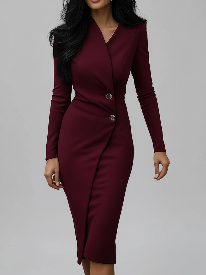 Sophia | Women's Long Sleeve Wrap Midi Dress