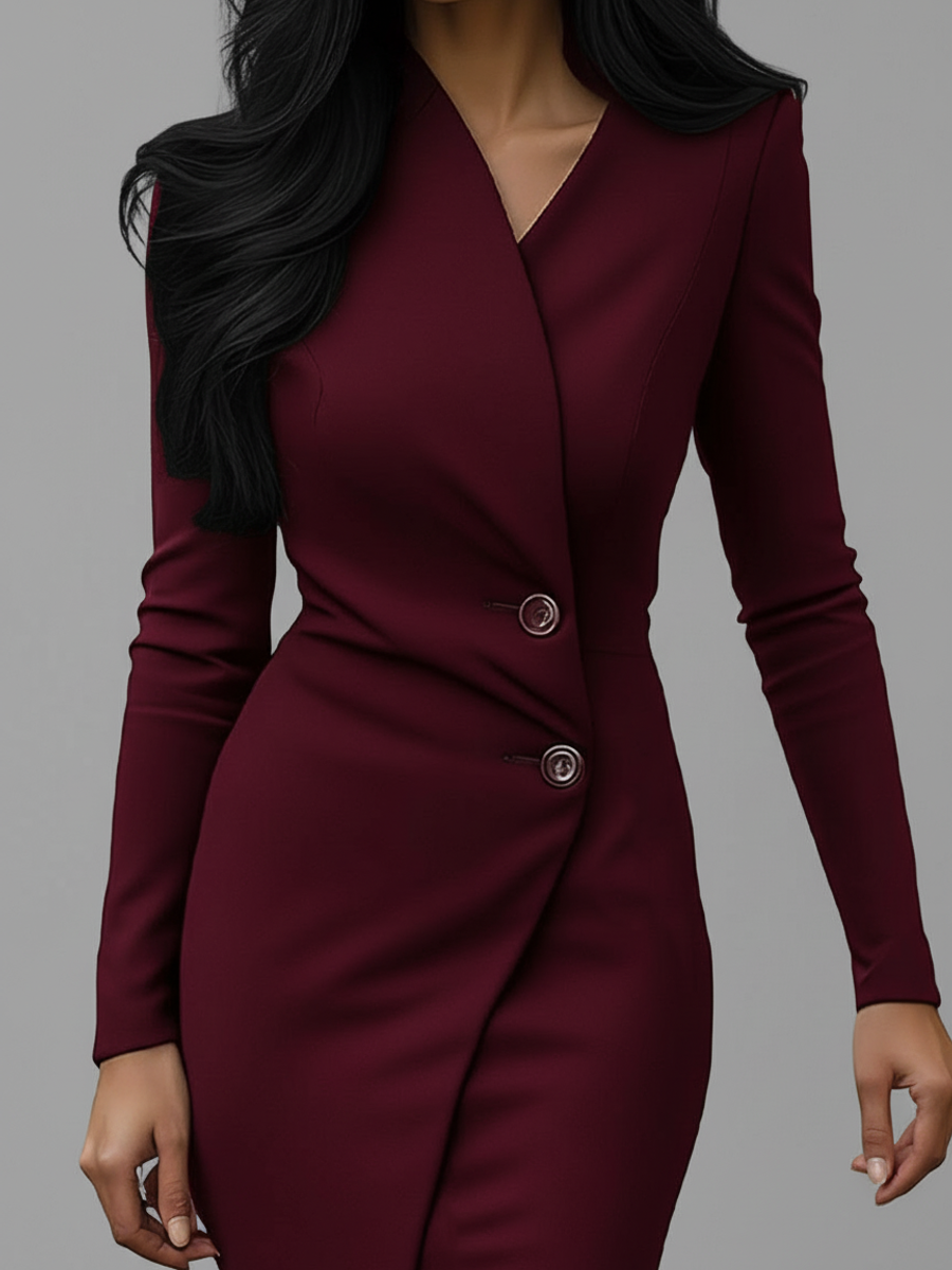 Sophia | Women's Long Sleeve Wrap Midi Dress