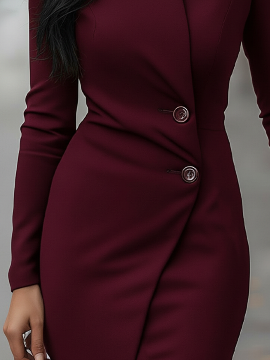 Sophia | Women's Long Sleeve Wrap Midi Dress