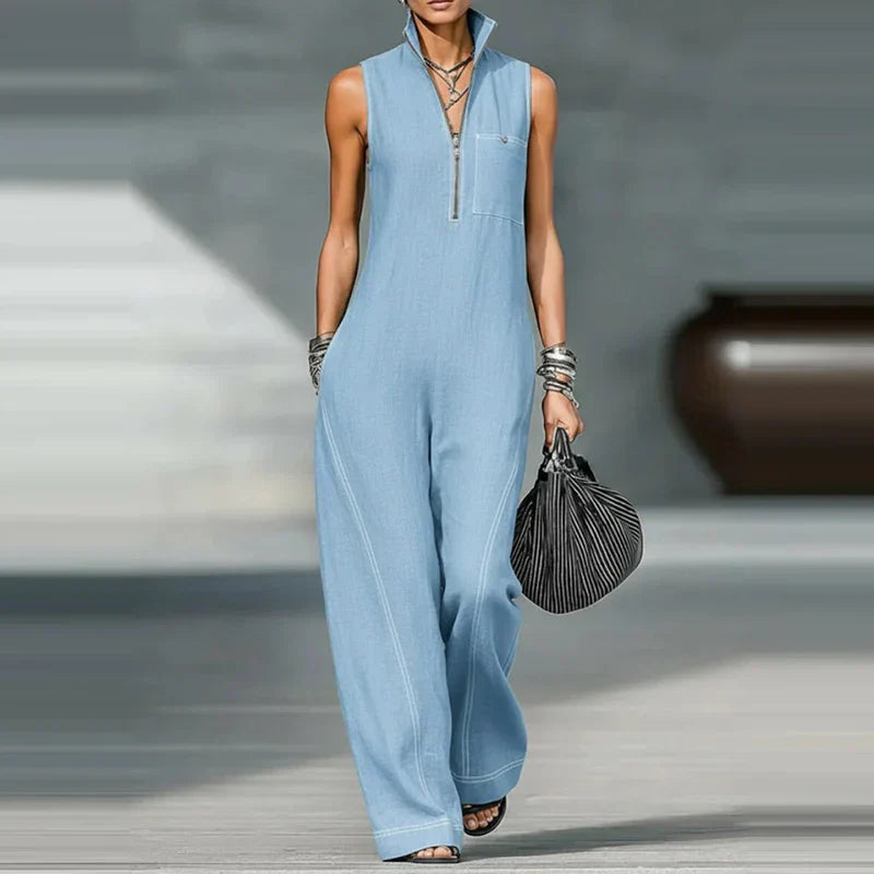 Lorane | Women's Sleeveless Wide Leg Jumpsuit-Omni Prime Goods
