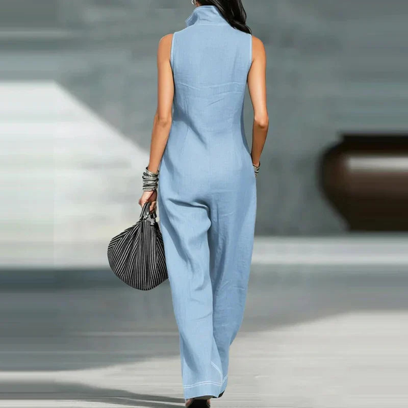 Lorane | Women's Sleeveless Wide Leg Jumpsuit-Omni Prime Goods