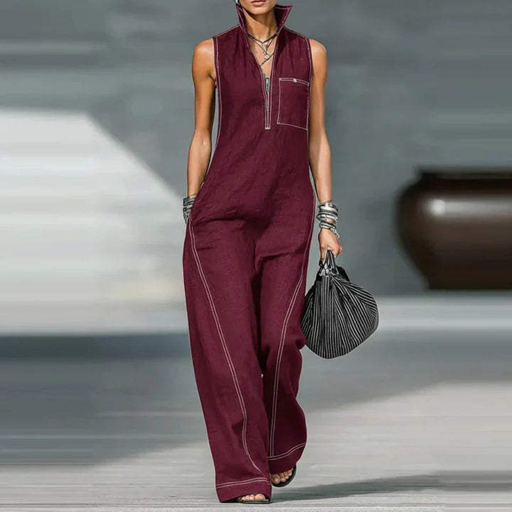 Lorane | Women's Sleeveless Wide Leg Jumpsuit-Omni Prime Goods