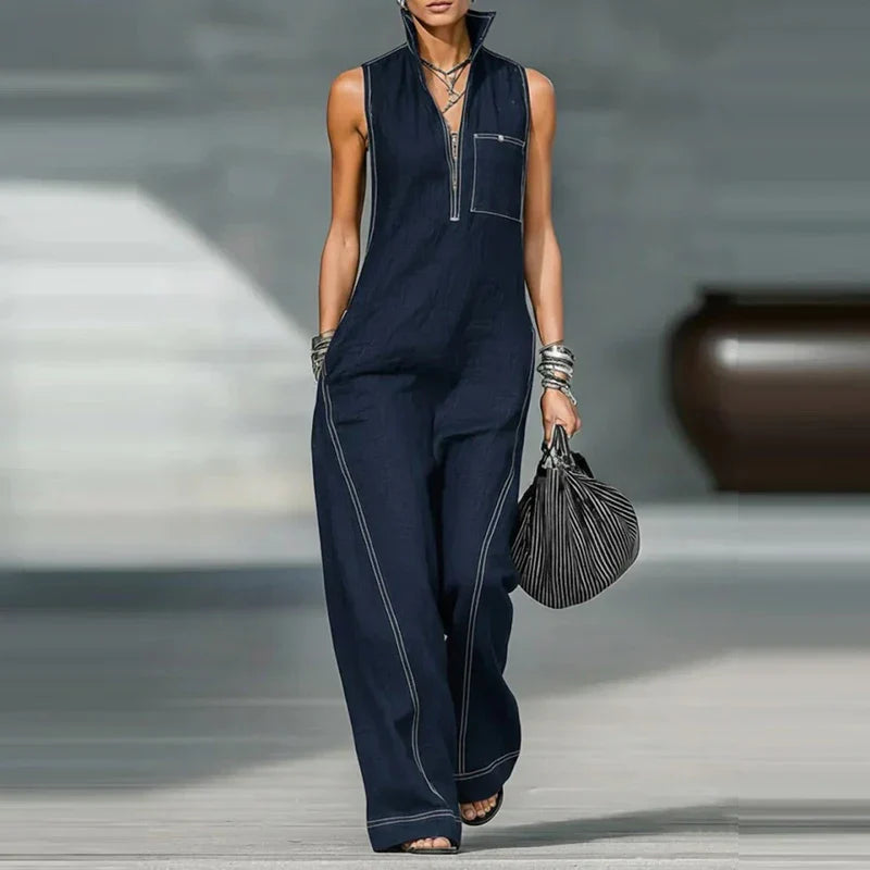 Lorane | Women's Sleeveless Wide Leg Jumpsuit-Omni Prime Goods