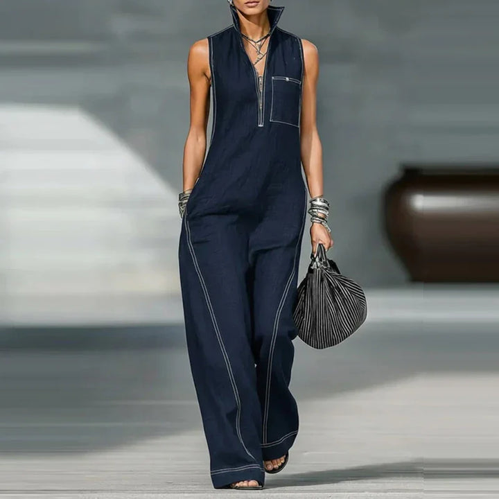 Lorane | Women's Sleeveless Wide Leg Jumpsuit-Omni Prime Goods
