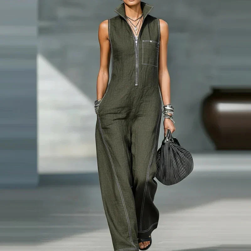 Lorane | Women's Sleeveless Wide Leg Jumpsuit-Omni Prime Goods
