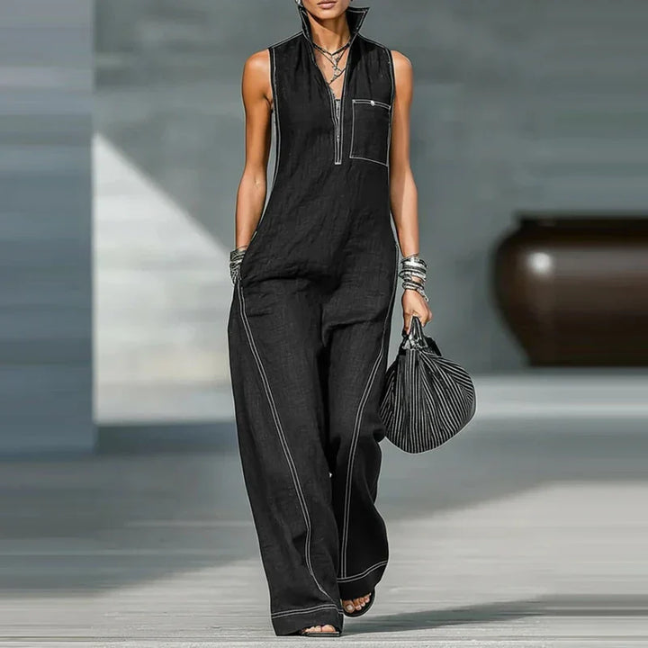 Lorane | Women's Sleeveless Wide Leg Jumpsuit-Omni Prime Goods