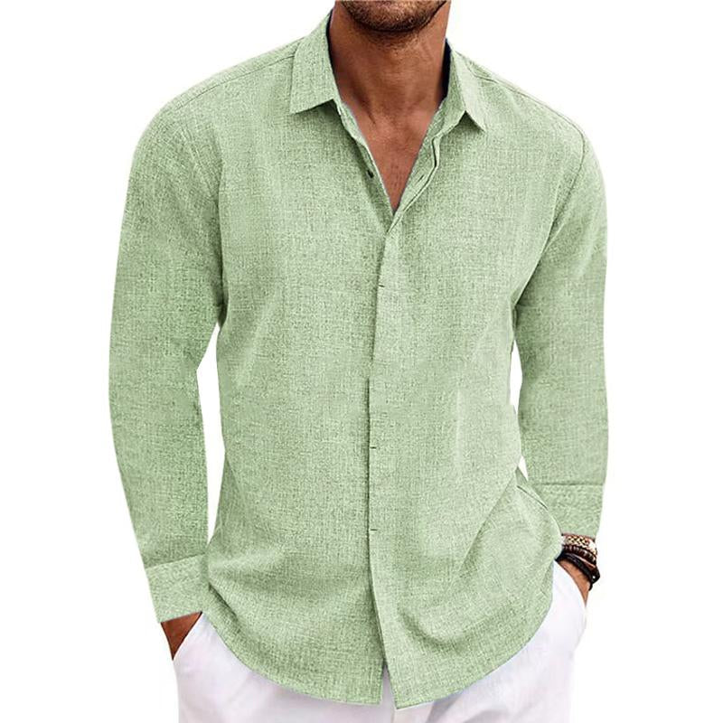Lorino | Men's Casual Long-Sleeve Linen Shirt-Omni Prime Goods