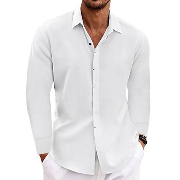 Lorino | Men's Casual Long-Sleeve Linen Shirt-Omni Prime Goods