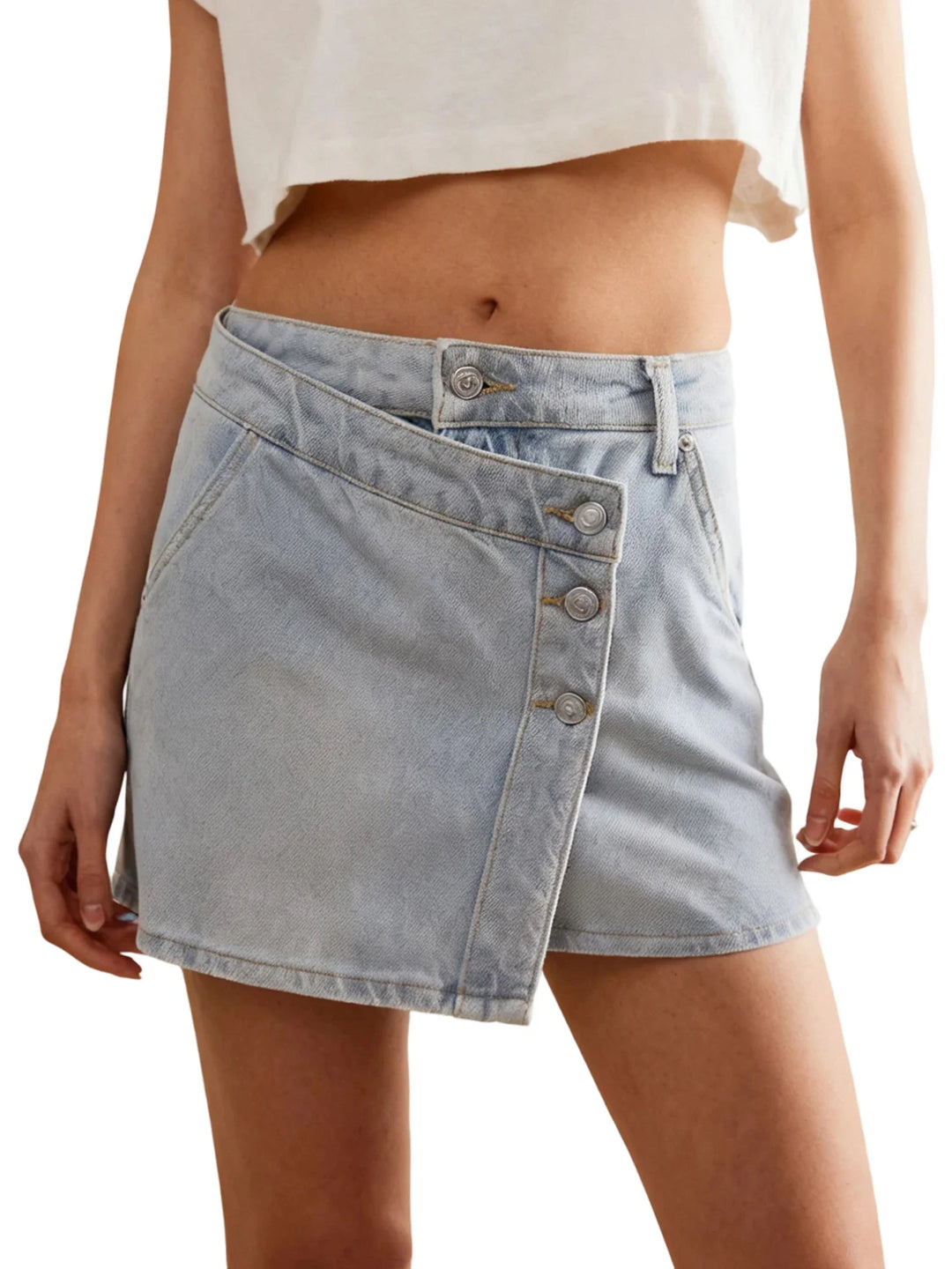 Lucia | Women's Denim Mini Skirt-Omni Prime Goods