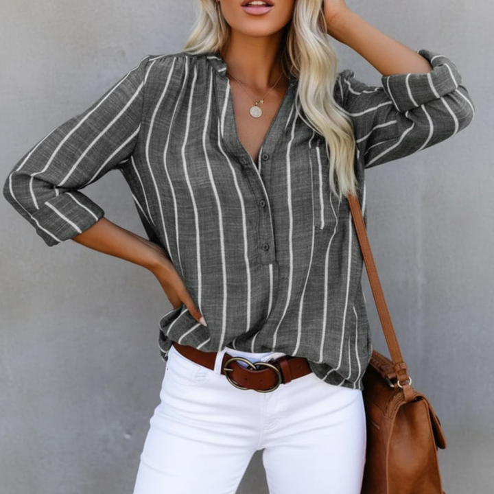 Lunelle | Women's Stripe Summer Shirt-Omni Prime Goods