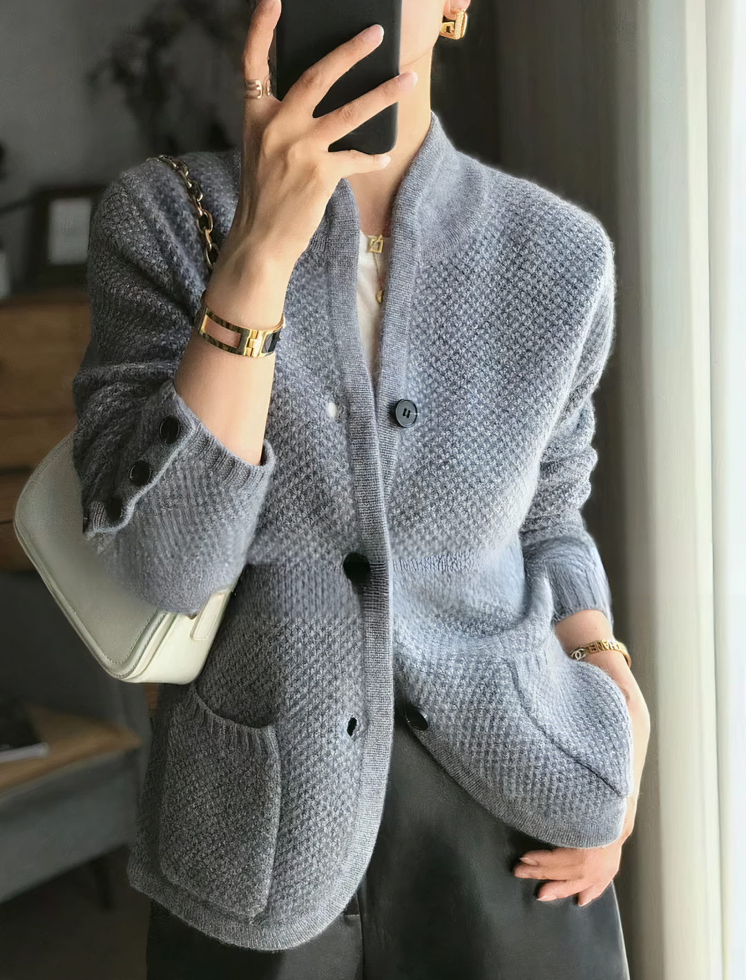Women's Classic Buttoned Knit Cardigan