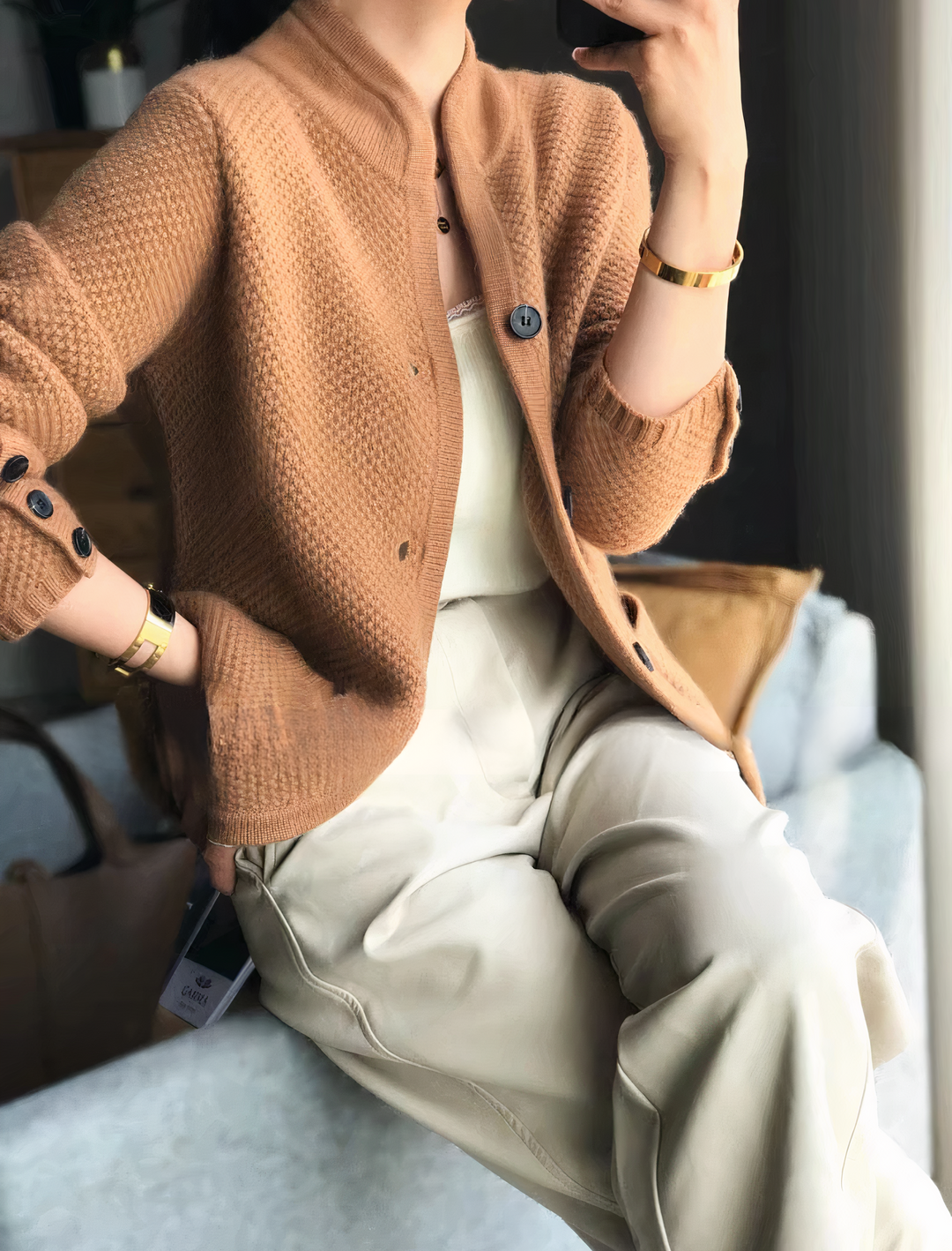 Women's Classic Buttoned Knit Cardigan