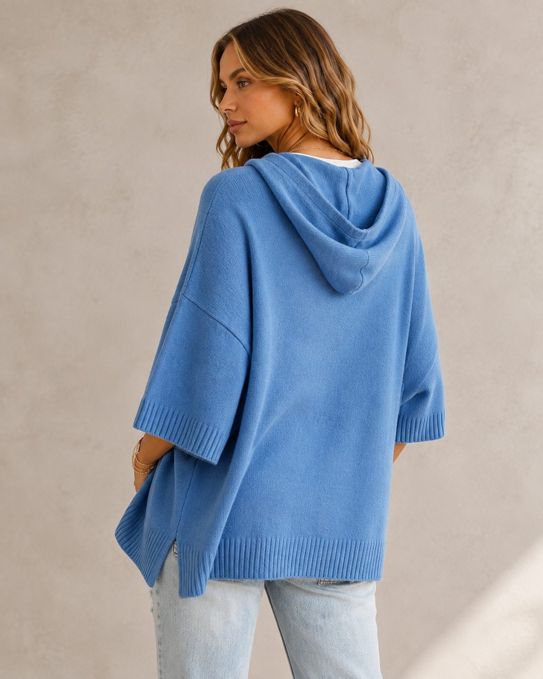 Women's Casual Hoodie with 3/4 Sleeves