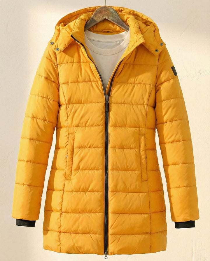 Women's Warm Quilted Puffer Winter Jacket with Hood