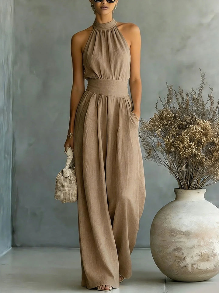 Madison | Women's Halter Wide Leg Jumpsuit-Omni Prime Goods