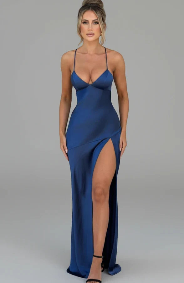 Madison | Women's Slit Spaghetti Strap Maxi Dress-Omni Prime Goods
