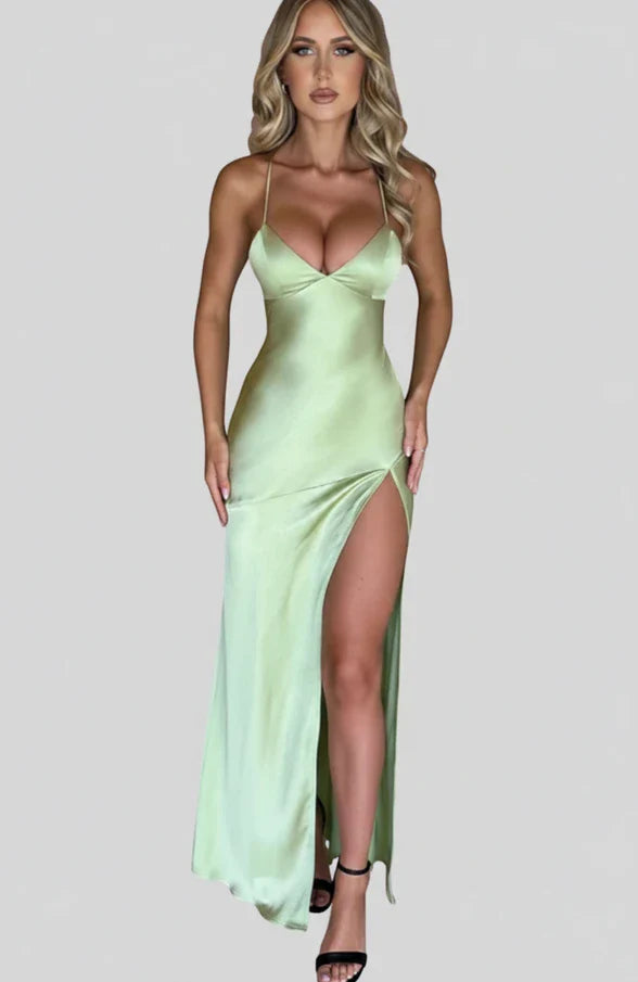 Madison | Women's Slit Spaghetti Strap Maxi Dress-Omni Prime Goods