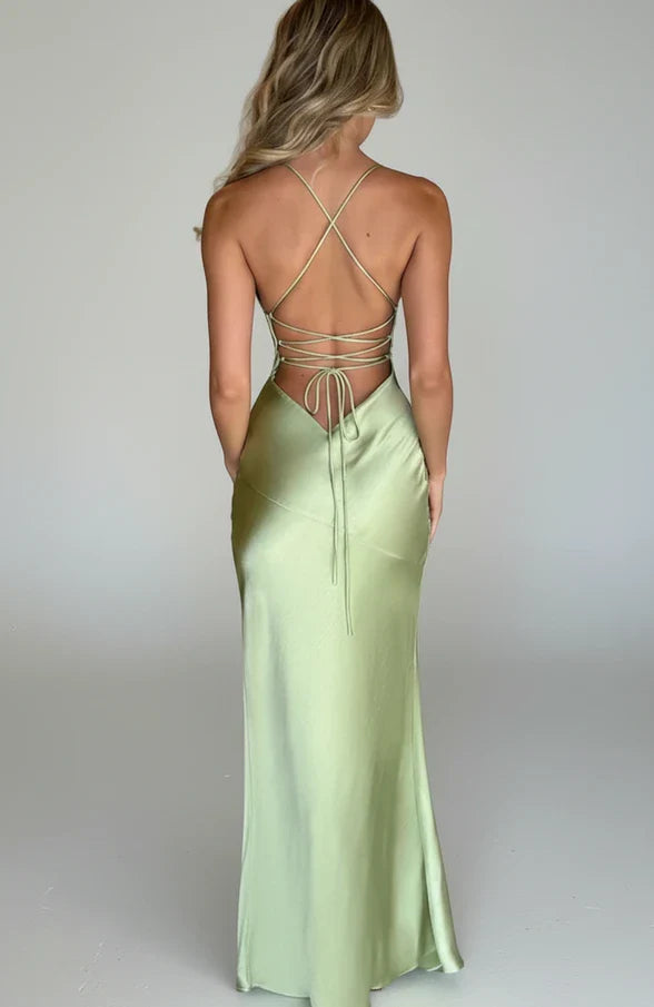 Madison | Women's Slit Spaghetti Strap Maxi Dress-Omni Prime Goods