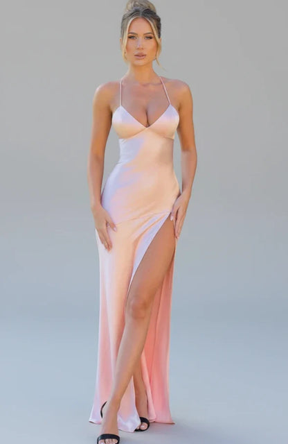 Madison | Women's Slit Spaghetti Strap Maxi Dress-Omni Prime Goods