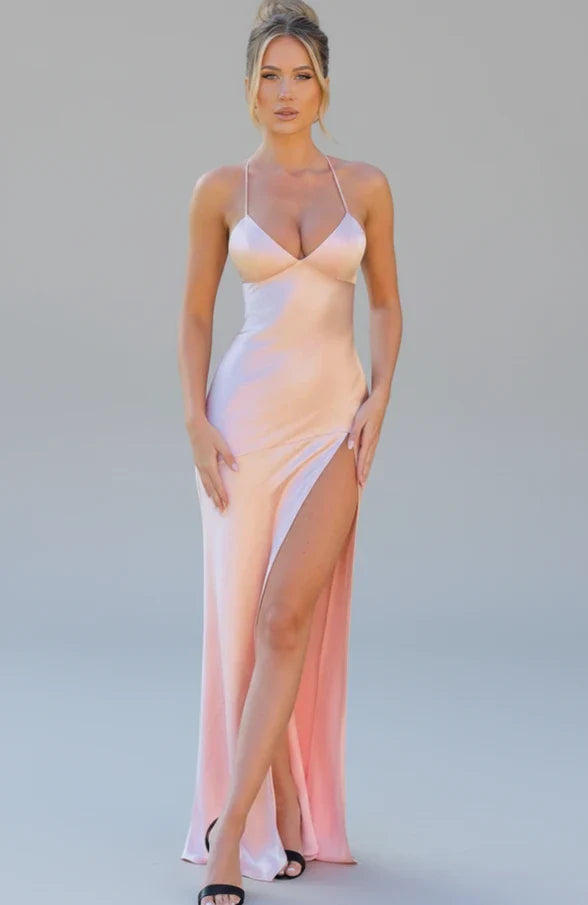 Madison | Women's Slit Spaghetti Strap Maxi Dress-Omni Prime Goods