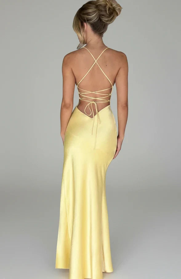 Madison | Women's Slit Spaghetti Strap Maxi Dress-Omni Prime Goods