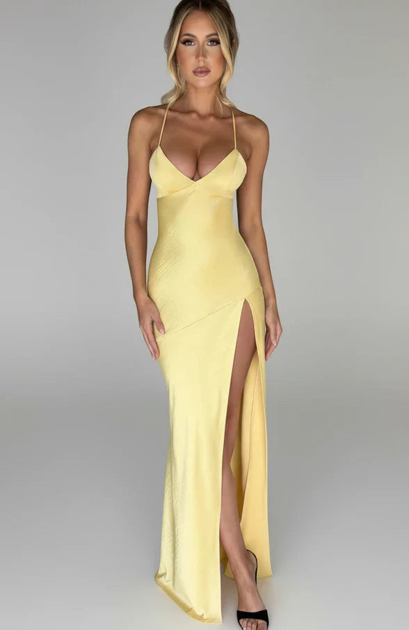 Madison | Women's Slit Spaghetti Strap Maxi Dress-Omni Prime Goods