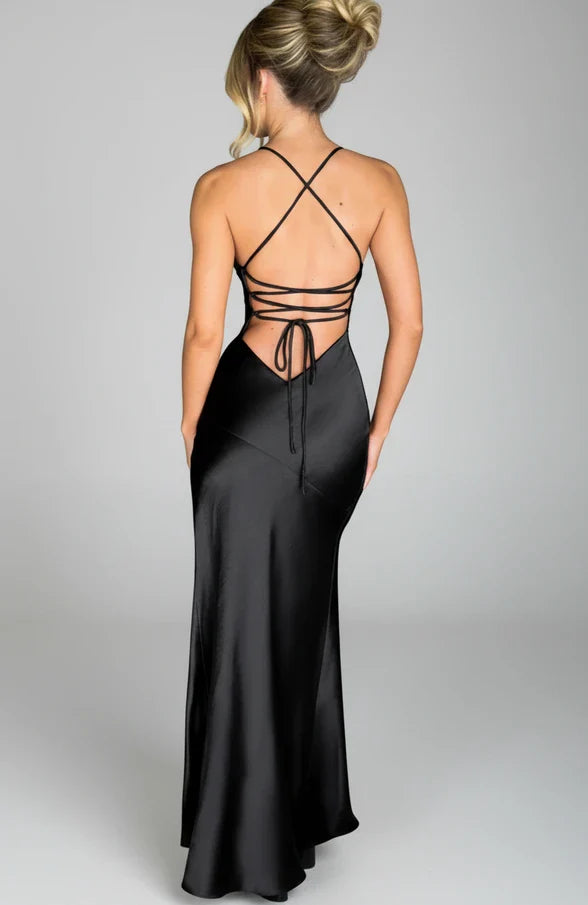 Madison | Women's Slit Spaghetti Strap Maxi Dress-Omni Prime Goods