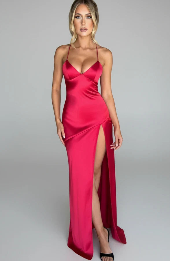 Madison | Women's Slit Spaghetti Strap Maxi Dress-Omni Prime Goods