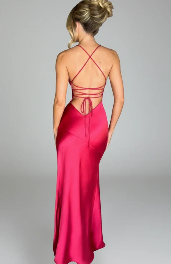 Madison | Women's Slit Spaghetti Strap Maxi Dress-Omni Prime Goods
