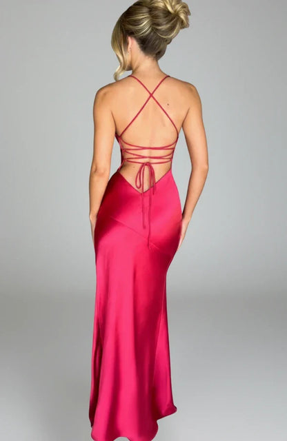 Madison | Women's Slit Spaghetti Strap Maxi Dress-Omni Prime Goods
