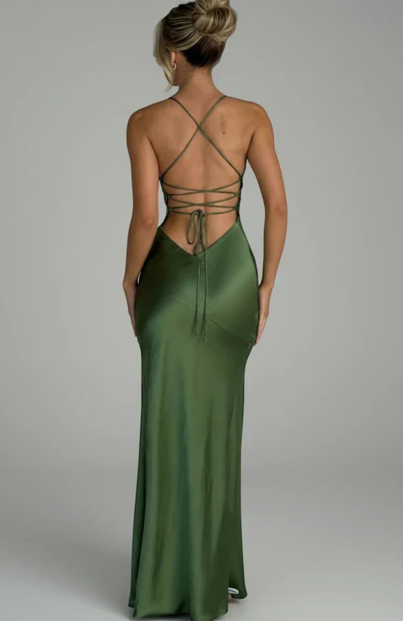 Madison | Women's Slit Spaghetti Strap Maxi Dress-Omni Prime Goods