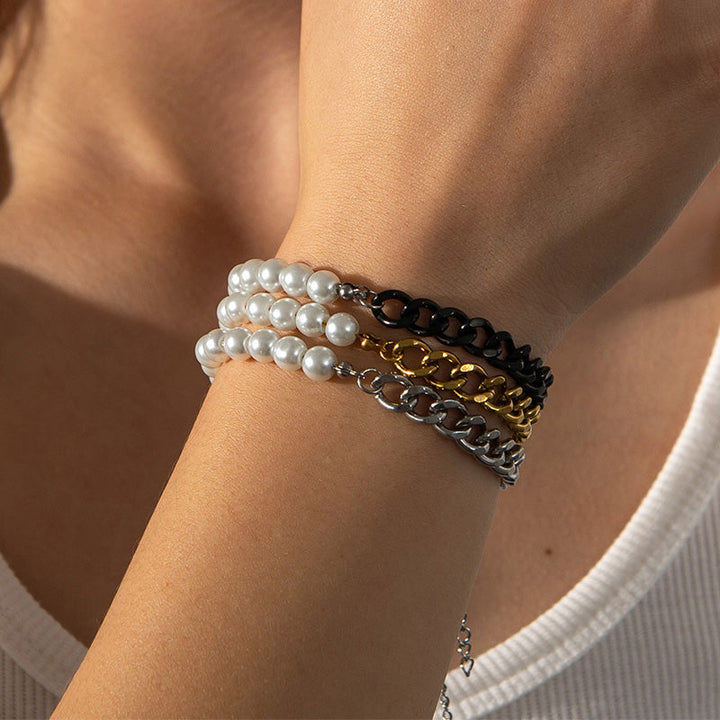 Cuban Style Pearl Bracelet for Elegant Accessory Fashion
