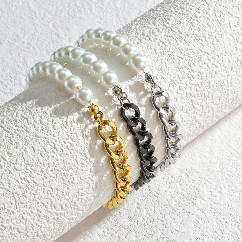Cuban Style Pearl Bracelet for Elegant Accessory Fashion