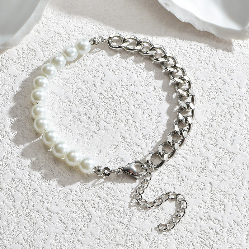 Cuban Style Pearl Bracelet for Elegant Accessory Fashion