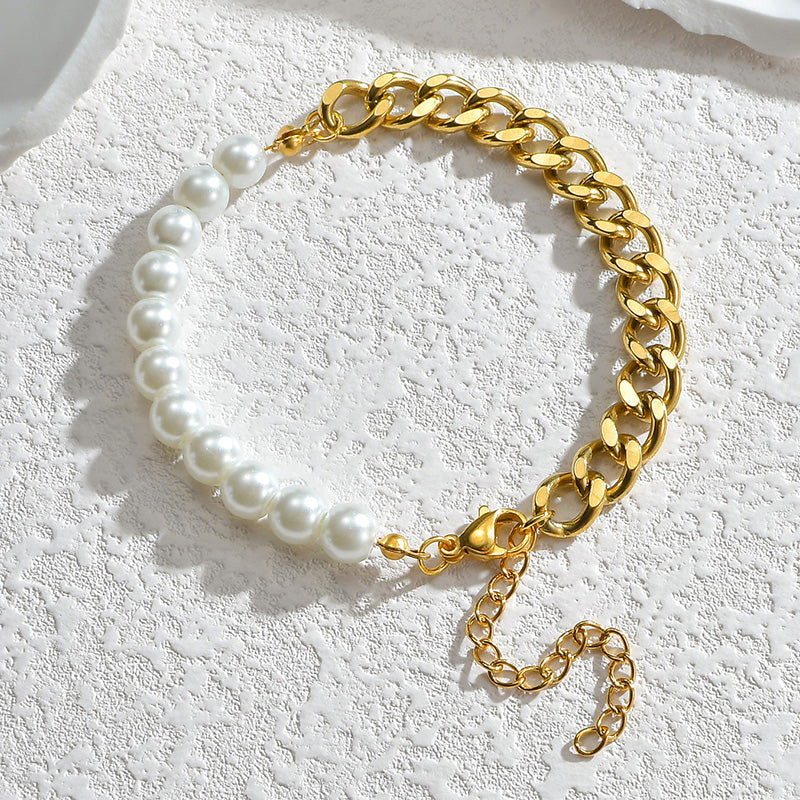 Cuban Style Pearl Bracelet for Elegant Accessory Fashion