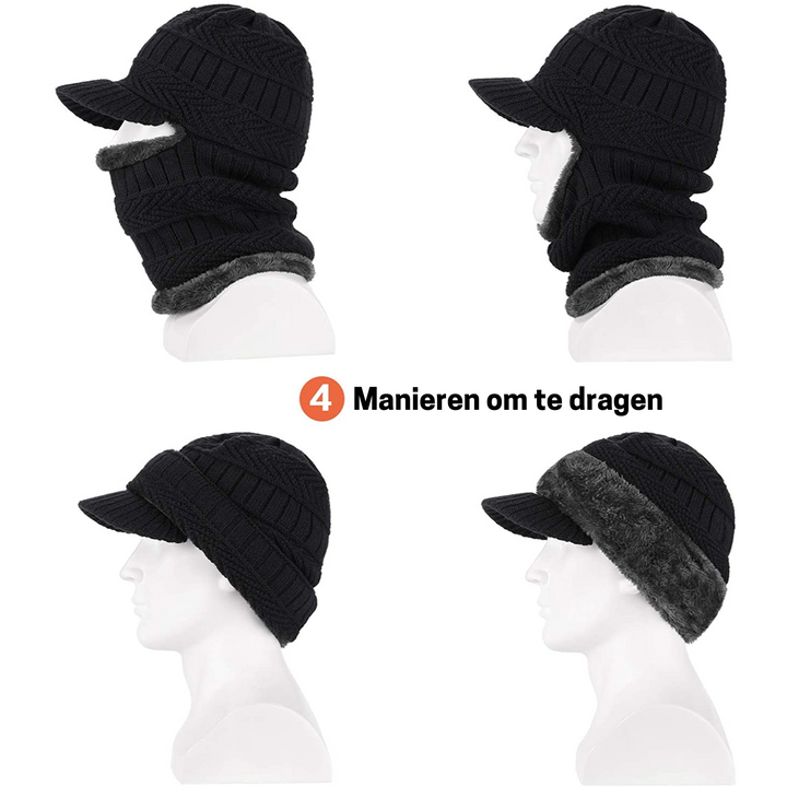 Men's Beanie with Neck and Face Protection for Autumn and Winter