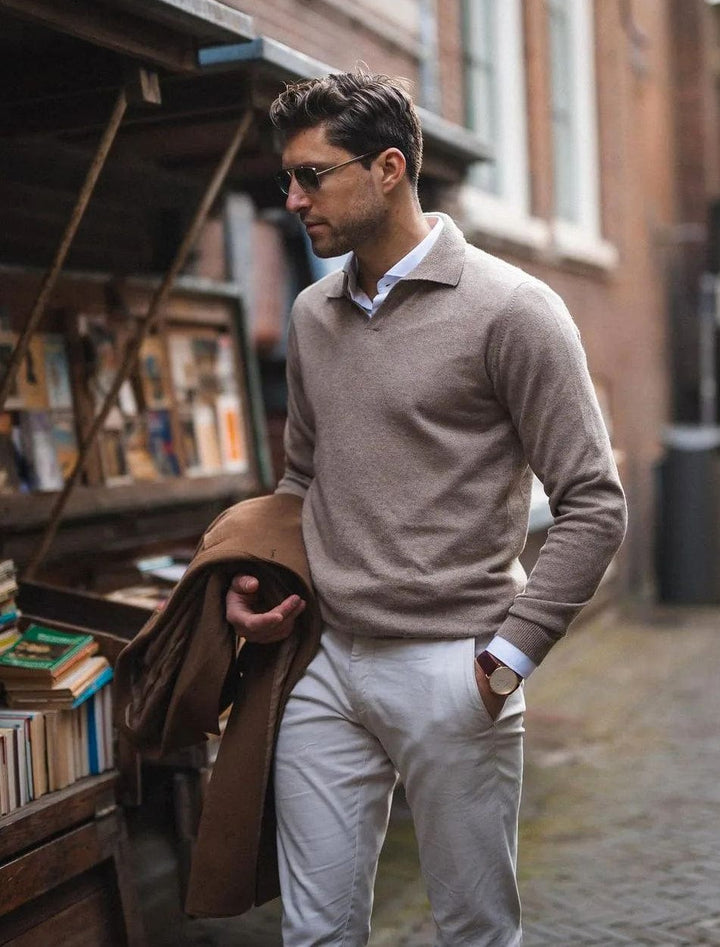 Men's Classic V-Neck Polo Shirt | Timeless Style