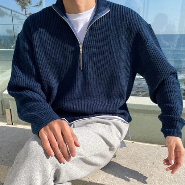 Men's Classic Zip-up Sweater | Stylish Old Money Look