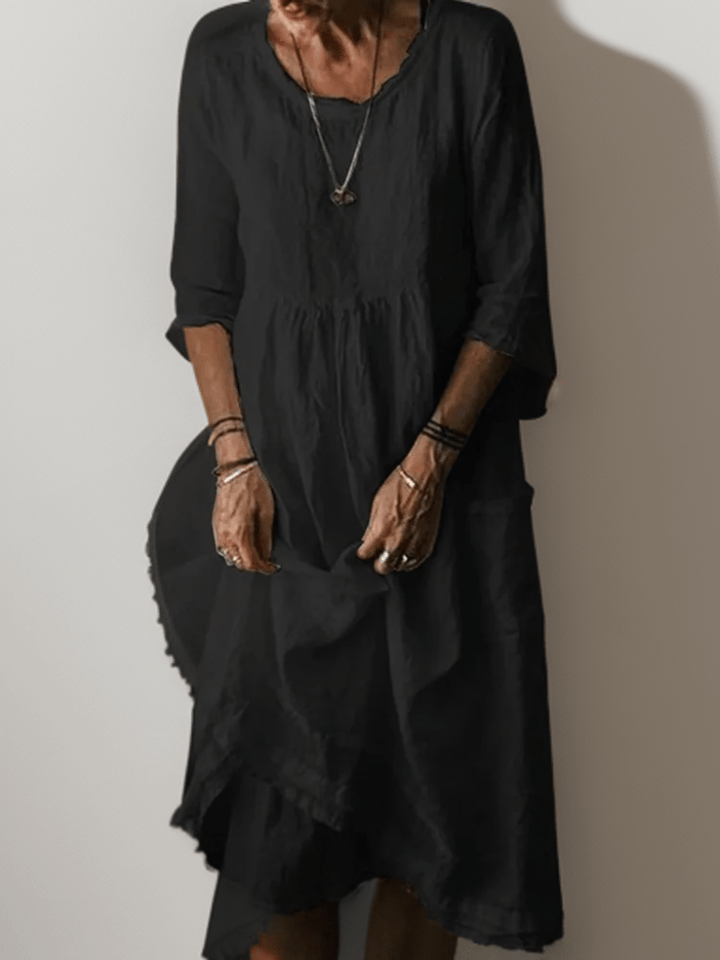 Marina | Women's Tiered A-Line Midi Dress-Omni Prime Goods