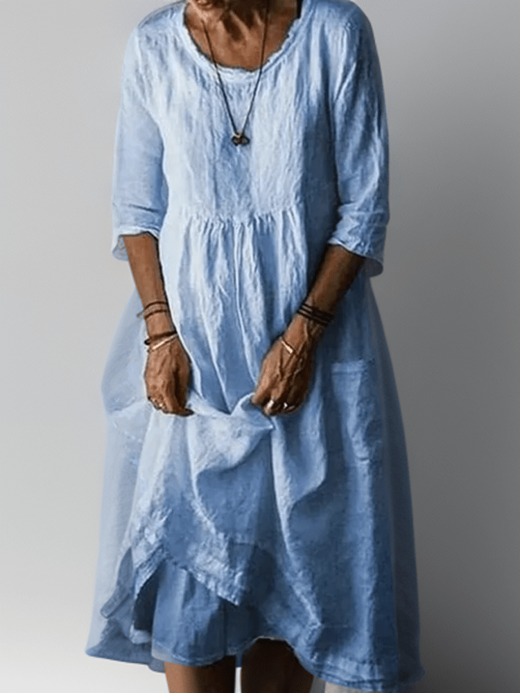 Marina | Women's Tiered A-Line Midi Dress-Omni Prime Goods