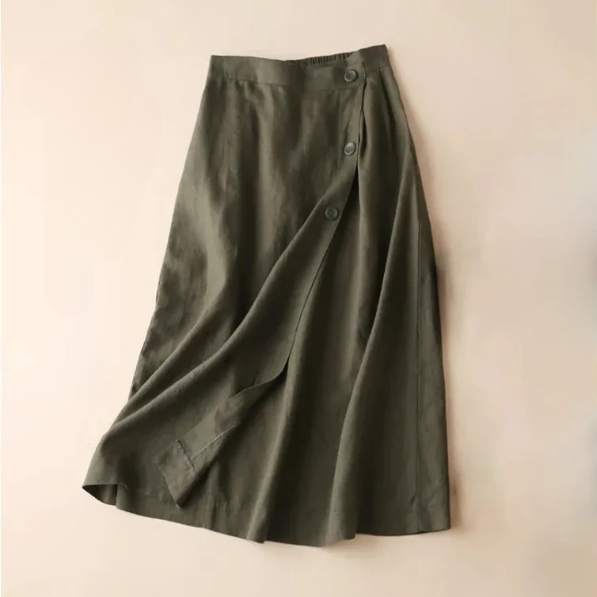 Melissa | Women's A-Line Linen Skirt-Omni Prime Goods