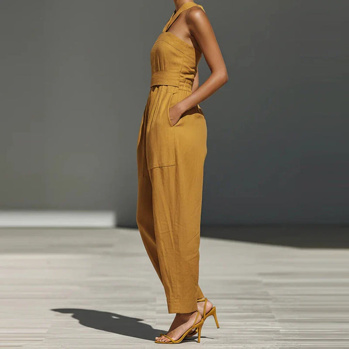Melissa | Women's Draped Halter Jumpsuit-Omni Prime Goods