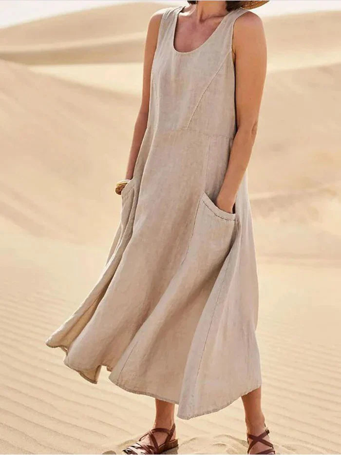 Melody | Women's 100% Linen A-Line Dress