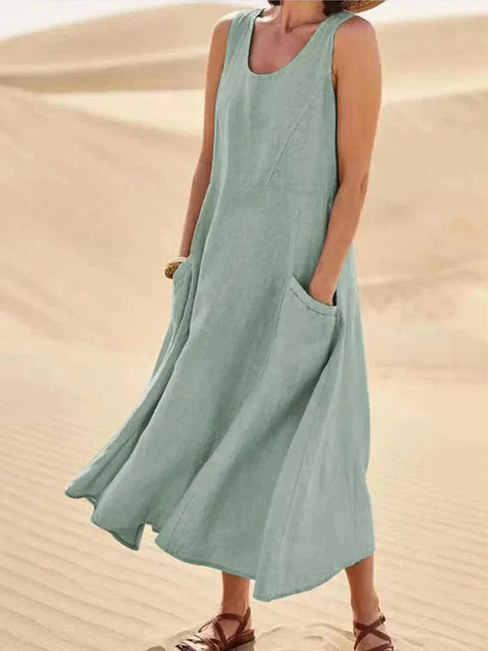 Melody | Women's 100% Linen A-Line Dress