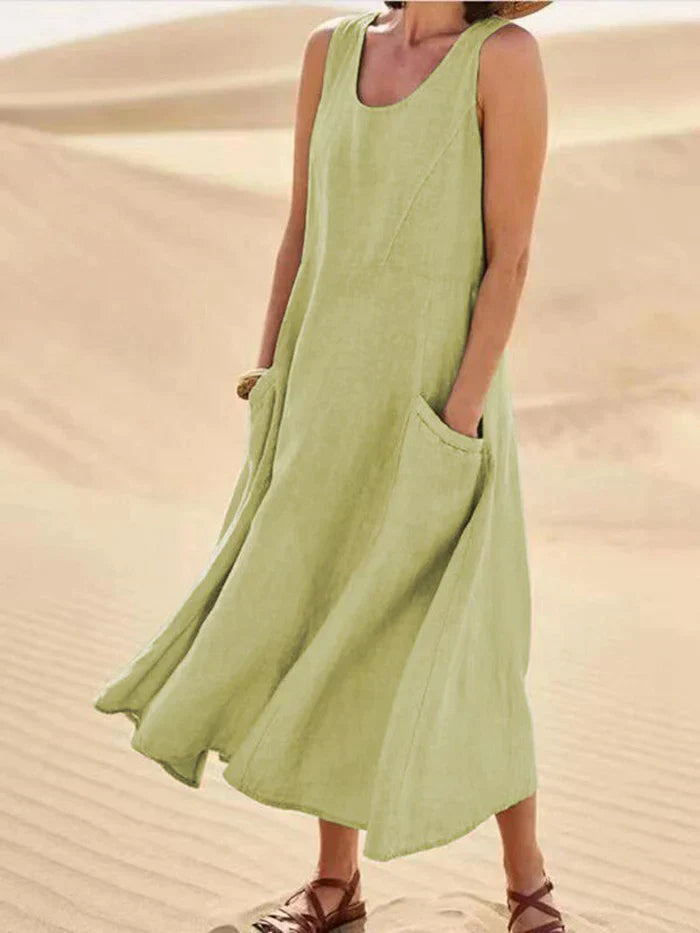 Melody | Women's 100% Linen A-Line Dress