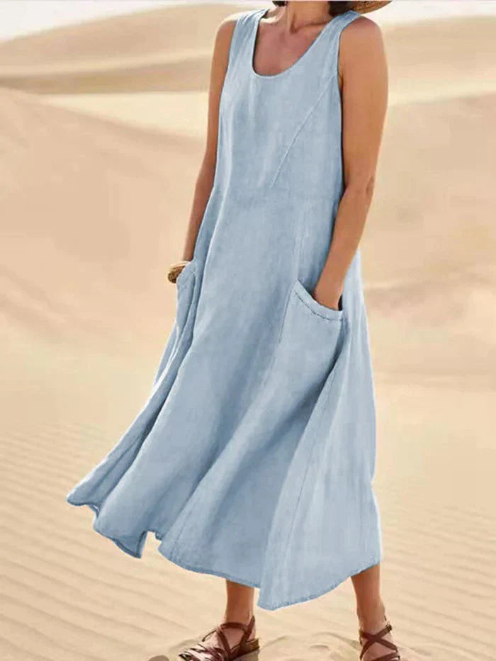 Melody | Women's 100% Linen A-Line Dress