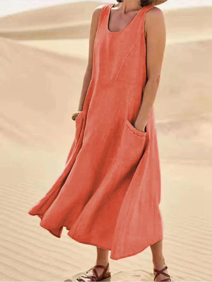 Melody | Women's 100% Linen A-Line Dress