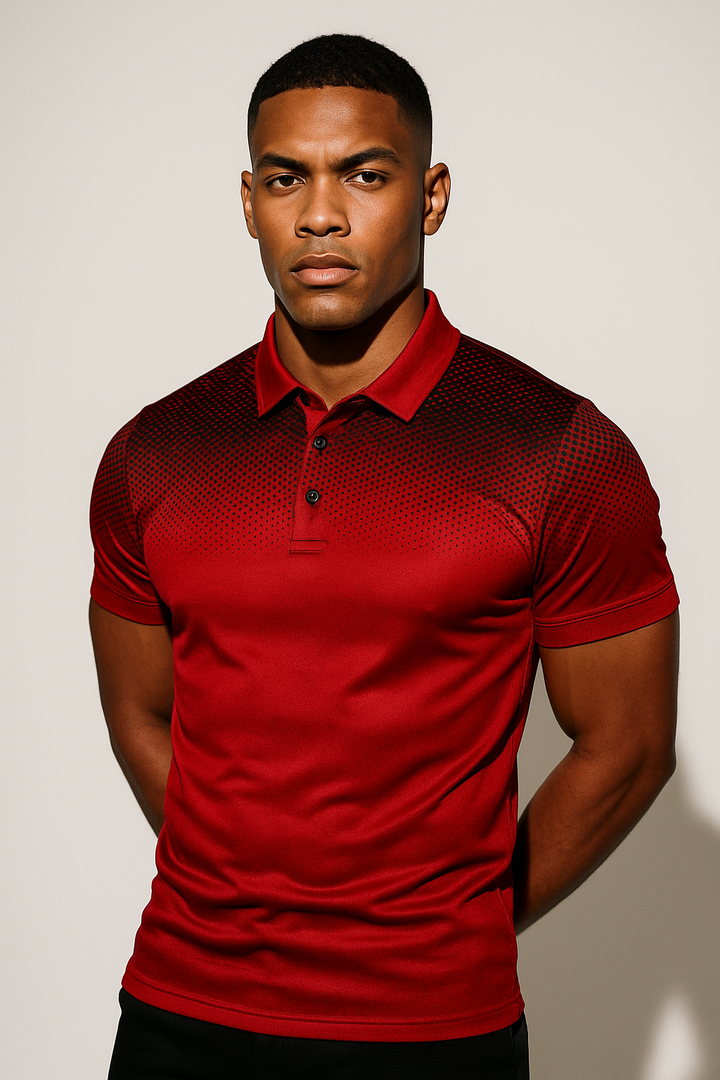 Men's Sport-Inspired Gradient Polo Shirt for Casual Wear