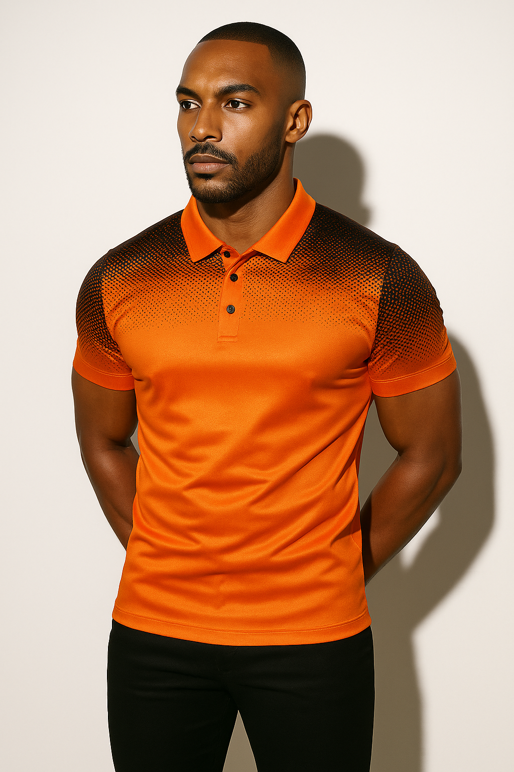 Men's Sport-Inspired Gradient Polo Shirt for Casual Wear